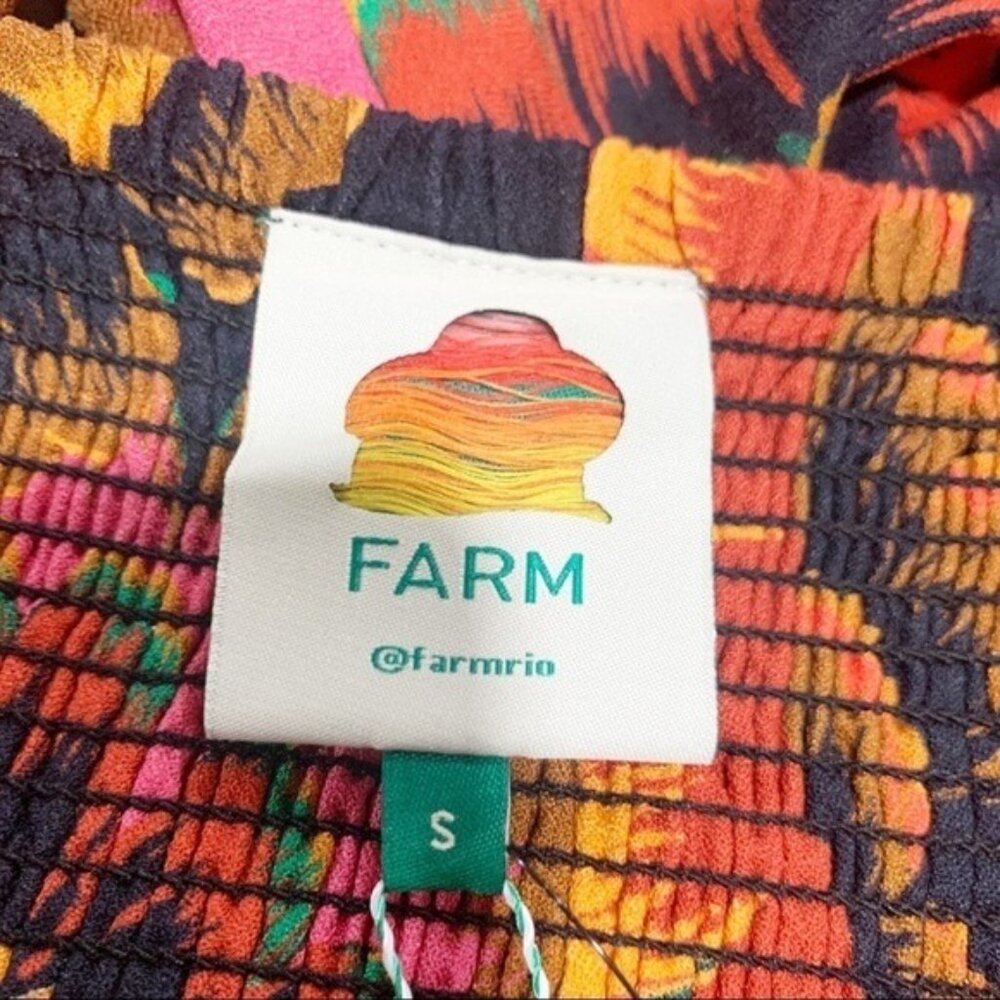 FARM Rio “Flowers” Midi‎ Dress • Bold Floral Print • Size Small • NWT - Picture 9 of 10